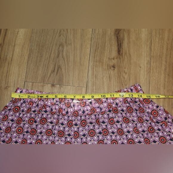 Fossil Boho Floral Medallion Mini Skirt Purple Red Elastic Waist Women’s XS - Picture 3 of 4